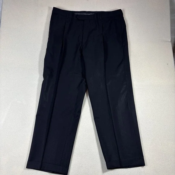 Joseph Abboud Loro Piana Wool Super 110's Black Stripe Full Suit 44S Pants 38x29